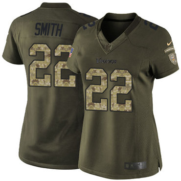 Nike Vikings #22 Harrison Smith Green Women's Stitched NFL Limited 2015 Salute to Service Jersey Nike Vikings #22 Harrison Smith Green Women's Stitched NFL Limited 2015 Salute to Service Jersey