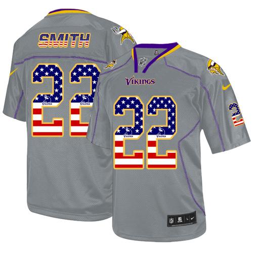 Nike Vikings #22 Harrison Smith Grey Men's Stitched NFL Elite USA Flag Fashion Jersey Nike Vikings #22 Harrison Smith Grey Men's Stitched NFL Elite USA Flag Fashion Jersey