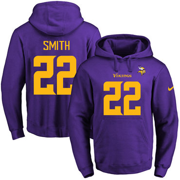 Nike Vikings #22 Harrison Smith Purple(Gold No.) Name & Number Pullover NFL Hoodie Nike Vikings #22 Harrison Smith Purple(Gold No.) Name & Number Pullover NFL Hoodie