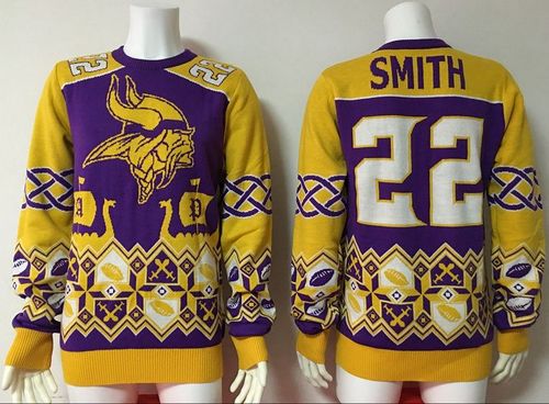 Nike Vikings #22 Harrison Smith Purple Yellow Men's Ugly Sweater Nike Vikings #22 Harrison Smith Purple Yellow Men's Ugly Sweater