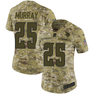 Nike Vikings #25 Latavius Murray Camo Women's Stitched NFL Limited 2018 Salute to Service Jersey