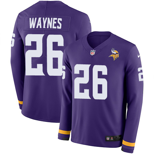 Nike Vikings #26 Trae Waynes Purple Team Color Men's Stitched NFL Limited Therma Long Sleeve Jersey Nike Vikings #26 Trae Waynes Purple Team Color Men's Stitched NFL Limited Therma Long Sleeve Jersey