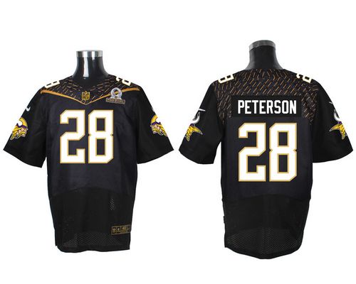 Nike Vikings #28 Adrian Peterson Black 2016 Pro Bowl Men's Stitched NFL Elite Jersey Nike Vikings #28 Adrian Peterson Black 2016 Pro Bowl Men's Stitched NFL Elite Jersey