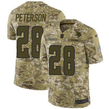 Nike Vikings #28 Adrian Peterson Camo Youth Stitched NFL Limited 2018 Salute to Service Jersey Nike Vikings #28 Adrian Peterson Camo Youth Stitched NFL Limited 2018 Salute to Service Jersey