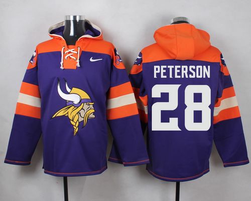 Nike Vikings #28 Adrian Peterson Purple Player Pullover NFL Hoodie Nike Vikings #28 Adrian Peterson Purple Player Pullover NFL Hoodie