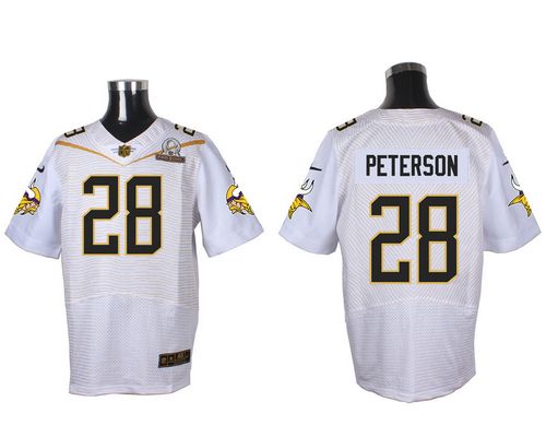 Nike Vikings #28 Adrian Peterson White 2016 Pro Bowl Men's Stitched NFL Elite Jersey Nike Vikings #28 Adrian Peterson White 2016 Pro Bowl Men's Stitched NFL Elite Jersey