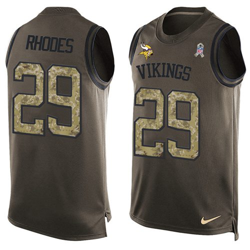 Nike Vikings #29 Xavier Rhodes Green Men's Stitched NFL Limited Salute To Service Tank Top Jersey Nike Vikings #29 Xavier Rhodes Green Men's Stitched NFL Limited Salute To Service Tank Top Jersey