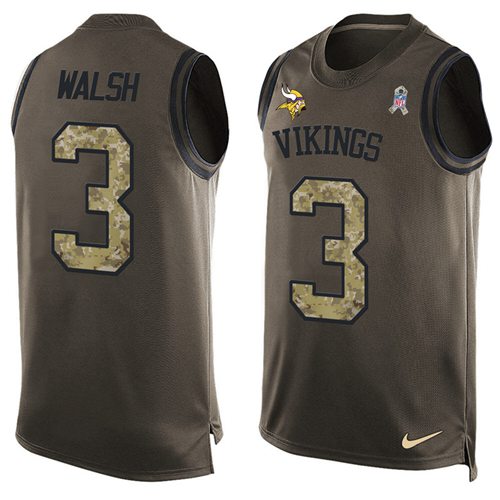 Nike Vikings #3 Blair Walsh Green Men's Stitched NFL Limited Salute To Service Tank Top Jersey Nike Vikings #3 Blair Walsh Green Men's Stitched NFL Limited Salute To Service Tank Top Jersey