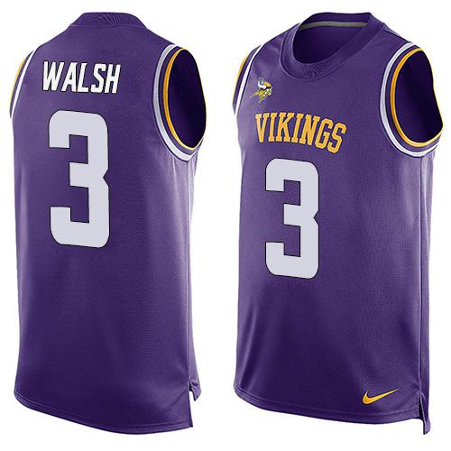 Nike Vikings #3 Blair Walsh Purple Team Color Men's Stitched NFL Limited Tank Top Jersey Nike Vikings #3 Blair Walsh Purple Team Color Men's Stitched NFL Limited Tank Top Jersey