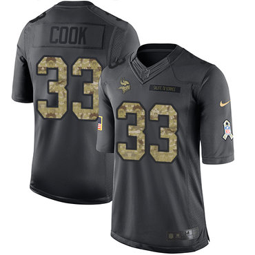 Nike Vikings #33 Dalvin Cook Black Men's Stitched NFL Limited 2016 Salute To Service Jersey Nike Vikings #33 Dalvin Cook Black Men's Stitched NFL Limited 2016 Salute To Service Jersey