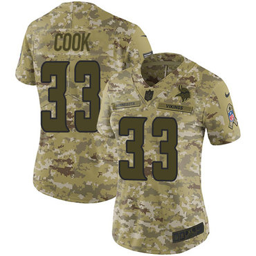 Nike Vikings #33 Dalvin Cook Camo Women's Stitched NFL Limited 2018 Salute to Service Jersey Nike Vikings #33 Dalvin Cook Camo Women's Stitched NFL Limited 2018 Salute to Service Jersey