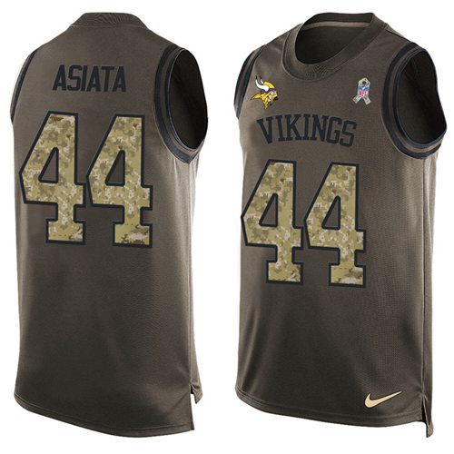 Nike Vikings #44 Matt Asiata Green Men's Stitched NFL Limited Salute To Service Tank Top Jersey Nike Vikings #44 Matt Asiata Green Men's Stitched NFL Limited Salute To Service Tank Top Jersey