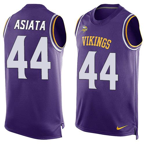 Nike Vikings #44 Matt Asiata Purple Team Color Men's Stitched NFL Limited Tank Top Jersey Nike Vikings #44 Matt Asiata Purple Team Color Men's Stitched NFL Limited Tank Top Jersey