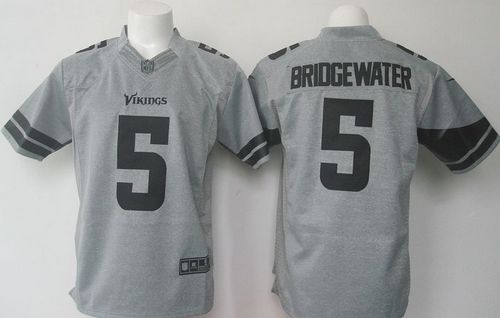 Nike Vikings #5 Teddy Bridgewater Gray Men's Stitched NFL Limited Gridiron Gray Jersey Nike Vikings #5 Teddy Bridgewater Gray Men's Stitched NFL Limited Gridiron Gray Jersey