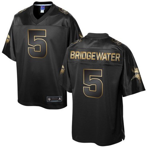 Nike Vikings #5 Teddy Bridgewater Pro Line Black Gold Collection Men's Stitched NFL Game Jersey Nike Vikings #5 Teddy Bridgewater Pro Line Black Gold Collection Men's Stitched NFL Game Jersey