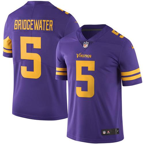 Nike Vikings #5 Teddy Bridgewater Purple Men's Stitched NFL Limited Rush Jersey Nike Vikings #5 Teddy Bridgewater Purple Men's Stitched NFL Limited Rush Jersey