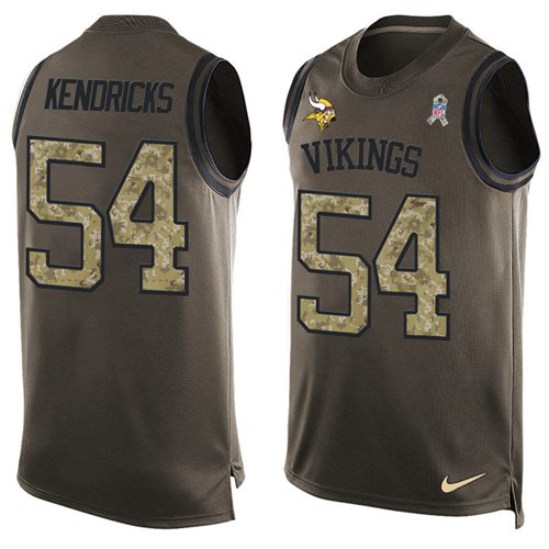 Nike Vikings #54 Eric Kendricks Green Men's Stitched NFL Limited Salute To Service Tank Top Jersey Nike Vikings #54 Eric Kendricks Green Men's Stitched NFL Limited Salute To Service Tank Top Jersey