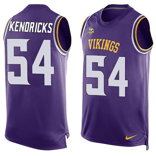 Nike Vikings #54 Eric Kendricks Purple Team Color Men's Stitched NFL Limited Tank Top Jersey Nike Vikings #54 Eric Kendricks Purple Team Color Men's Stitched NFL Limited Tank Top Jersey