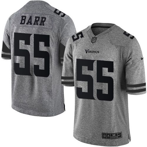 Nike Vikings #55 Anthony Barr Gray Men's Stitched NFL Limited Gridiron Gray Jersey Nike Vikings #55 Anthony Barr Gray Men's Stitched NFL Limited Gridiron Gray Jersey