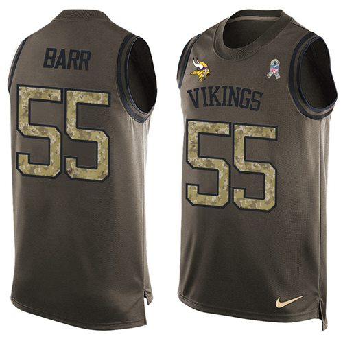 Nike Vikings #55 Anthony Barr Green Men's Stitched NFL Limited Salute To Service Tank Top Jersey Nike Vikings #55 Anthony Barr Green Men's Stitched NFL Limited Salute To Service Tank Top Jersey