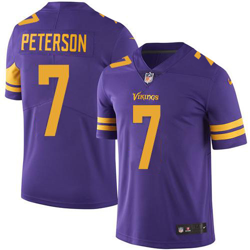 Nike Vikings #7 Patrick Peterson Purple Men's Stitched NFL Limited Rush Jersey Nike Vikings #7 Patrick Peterson Purple Men's Stitched NFL Limited Rush Jersey