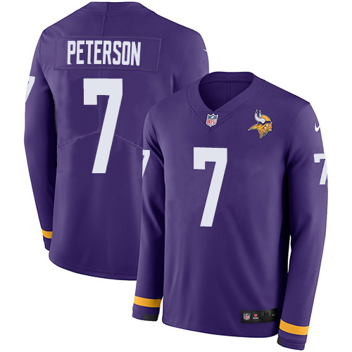 Nike Vikings #7 Patrick Peterson Purple Team Color Men's Stitched NFL Limited Therma Long Sleeve Jersey Nike Vikings #7 Patrick Peterson Purple Team Color Men's Stitched NFL Limited Therma Long Sleeve Jersey