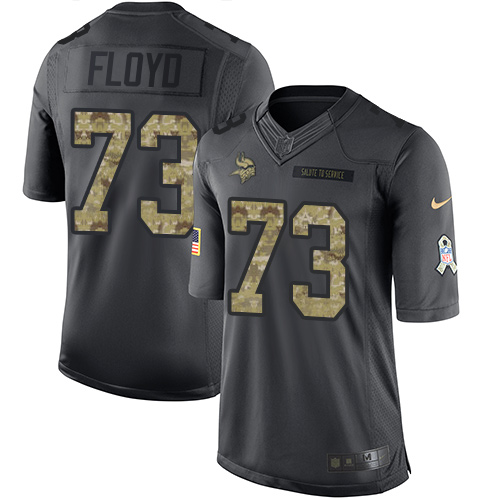 Nike Vikings #73 Sharrif Floyd Black Men's Stitched NFL Limited 2016 Salute To Service Jersey Nike Vikings #73 Sharrif Floyd Black Men's Stitched NFL Limited 2016 Salute To Service Jersey
