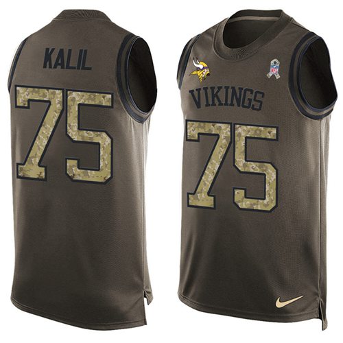 Nike Vikings #75 Matt Kalil Green Men's Stitched NFL Limited Salute To Service Tank Top Jersey Nike Vikings #75 Matt Kalil Green Men's Stitched NFL Limited Salute To Service Tank Top Jersey
