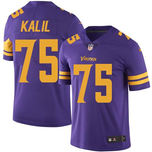 Nike Vikings #75 Matt Kalil Purple Men's Stitched NFL Limited Rush Jersey Nike Vikings #75 Matt Kalil Purple Men's Stitched NFL Limited Rush Jersey