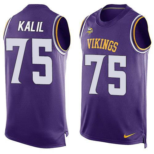 Nike Vikings #75 Matt Kalil Purple Team Color Men's Stitched NFL Limited Tank Top Jersey Nike Vikings #75 Matt Kalil Purple Team Color Men's Stitched NFL Limited Tank Top Jersey