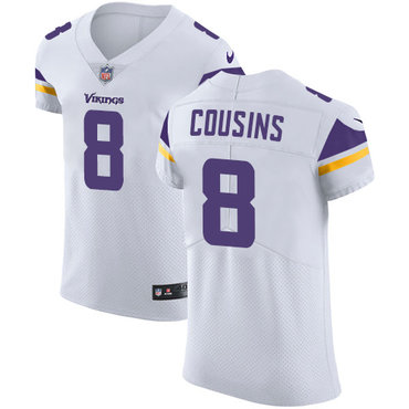 Nike Vikings #8 Kirk Cousins White Men's Stitched NFL Vapor Untouchable Elite Jersey Nike Vikings #8 Kirk Cousins White Men's Stitched NFL Vapor Untouchable Elite Jersey
