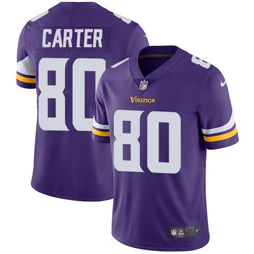 Nike Vikings #80 Cris Carter Purple Team Color Men's Stitched NFL Vapor Untouchable Limited Jersey Nike Vikings #80 Cris Carter Purple Team Color Men's Stitched NFL Vapor Untouchable Limited Jersey