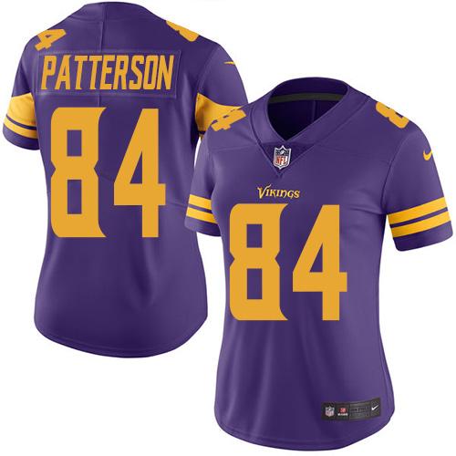 Nike Vikings #84 Cordarrelle Patterson Purple Women's Stitched NFL Limited Rush Jersey