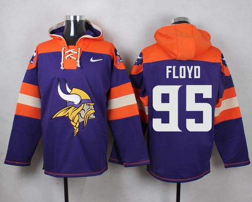 Nike Vikings #95 Sharrif Floydn Purple Player Pullover NFL Hoodie Nike Vikings #95 Sharrif Floydn Purple Player Pullover NFL Hoodie