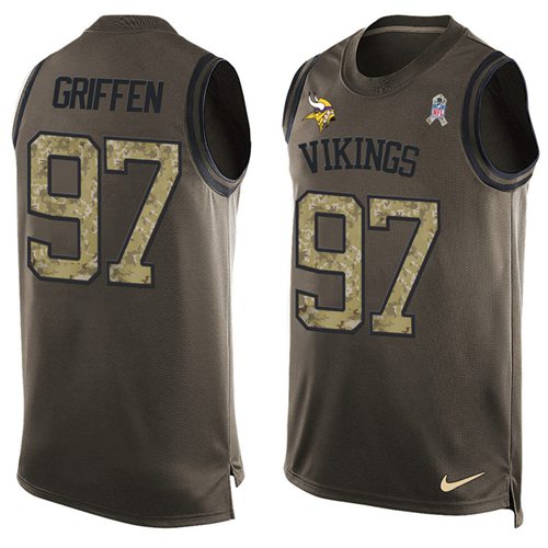 Nike Vikings #97 Everson Griffen Green Men's Stitched NFL Limited Salute To Service Tank Top Jersey Nike Vikings #97 Everson Griffen Green Men's Stitched NFL Limited Salute To Service Tank Top Jersey