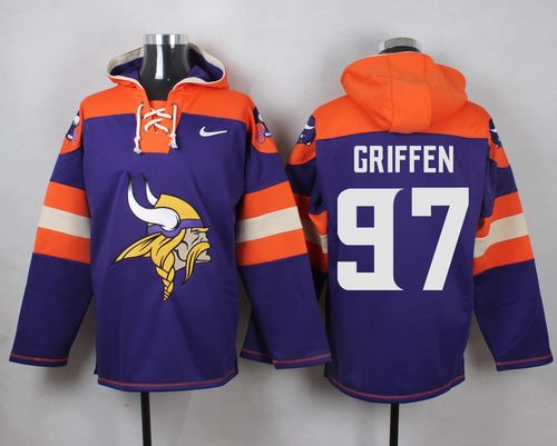 Nike Vikings #97 Everson Griffen Purple Player Pullover NFL Hoodie Nike Vikings #97 Everson Griffen Purple Player Pullover NFL Hoodie