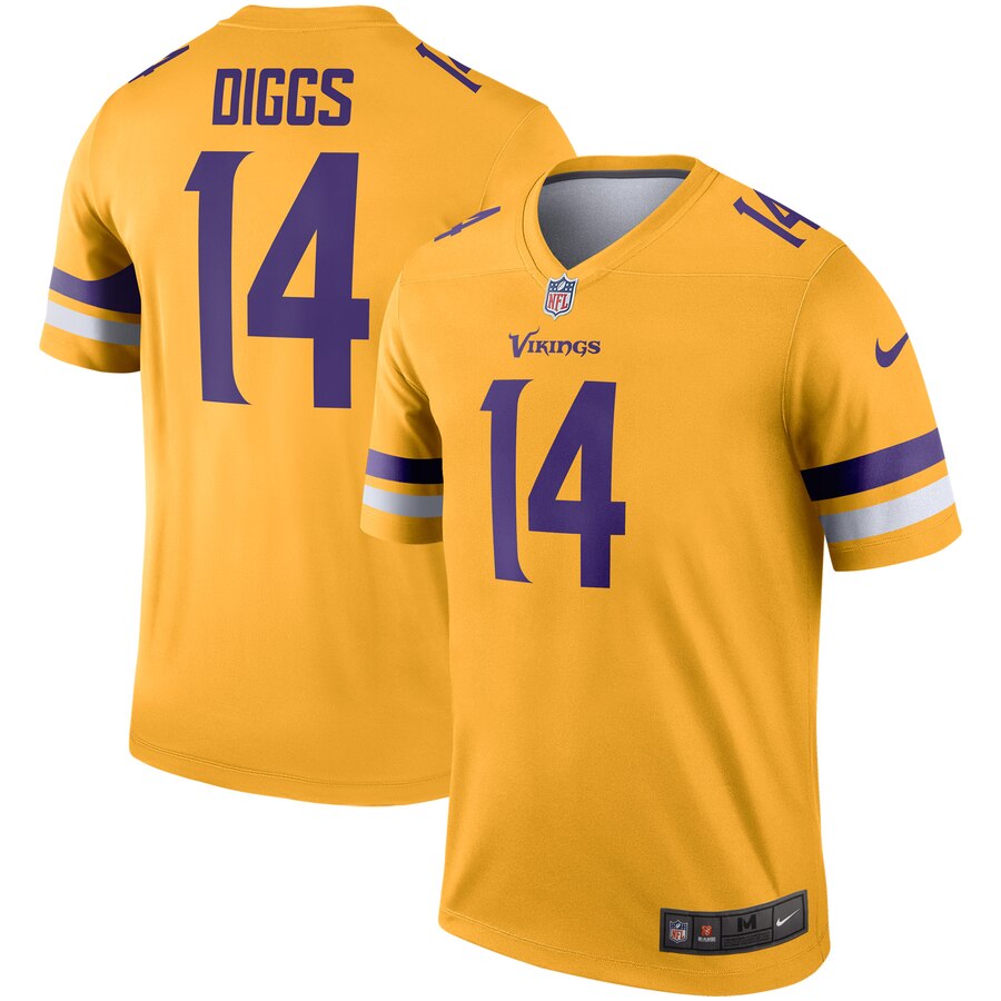 Nike Vikings 14 Stefon Diggs Gold Inverted Legend Jersey Nike Vikings 14 Stefon Diggs Gold Inverted Legend Jersey
