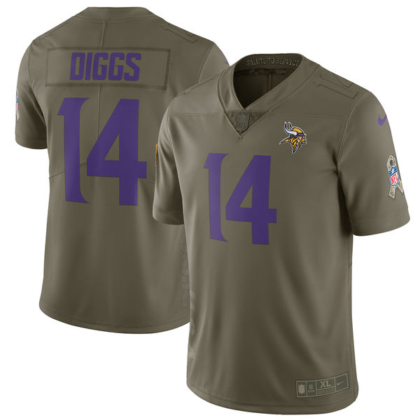 Nike Vikings 14 Stefon Diggs Olive Salute To Service Limited Jersey Nike Vikings 14 Stefon Diggs Olive Salute To Service Limited Jersey