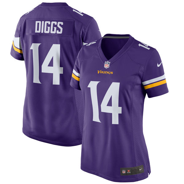 Nike Vikings 14 Stefon Diggs Purple Women Game Jersey