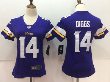 Nike Vikings 14 Stefon Diggs Purple Women Vapor Untouchable Player Limited Jersey