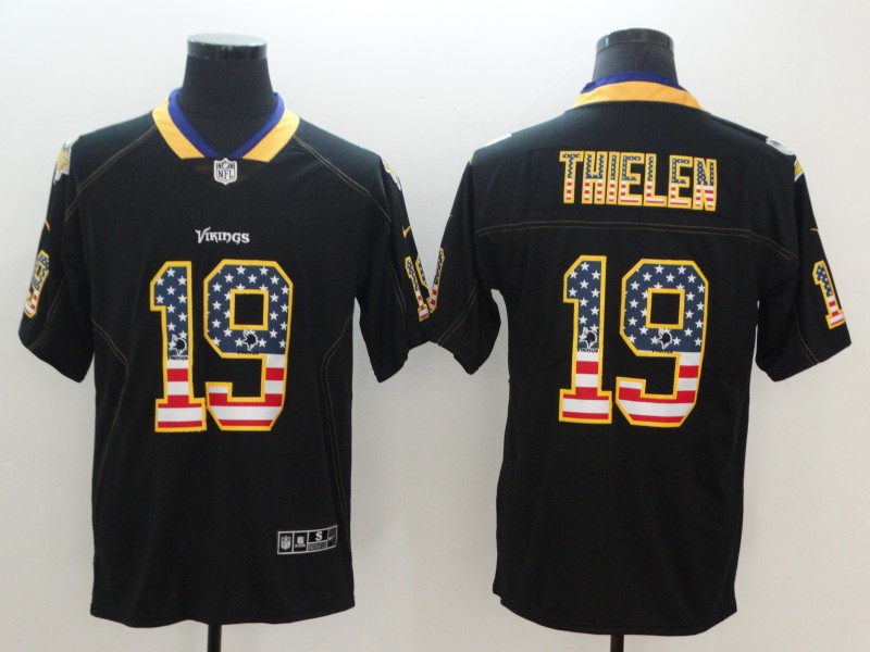 Nike Vikings 19 Adam Thielen Black USA Flag Fashion Color Rush Limited Jersey Nike Vikings 19 Adam Thielen Black USA Flag Fashion Color Rush Limited Jersey