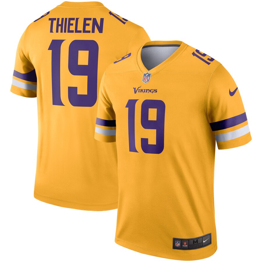 Nike Vikings 19 Adam Thielen Gold Inverted Legend Jersey Nike Vikings 19 Adam Thielen Gold Inverted Legend Jersey
