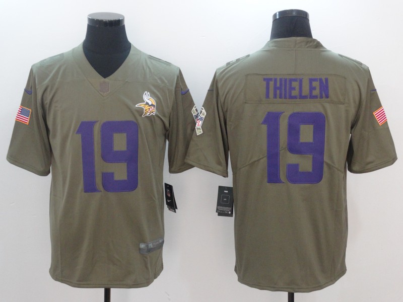 Nike Vikings 19 Adam Thielen Olive Salute To Service Limited Jersey Nike Vikings 19 Adam Thielen Olive Salute To Service Limited Jersey