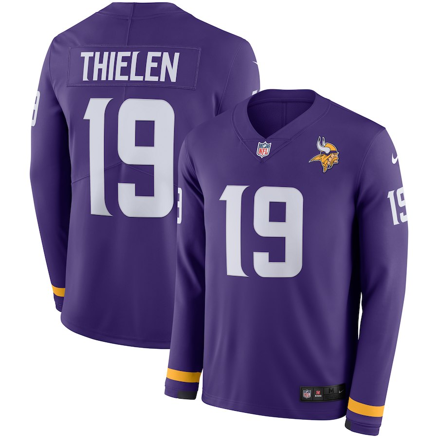 Nike Vikings 19 Adam Thielen Purple Therma Long Sleeve Jersey Nike Vikings 19 Adam Thielen Purple Therma Long Sleeve Jersey