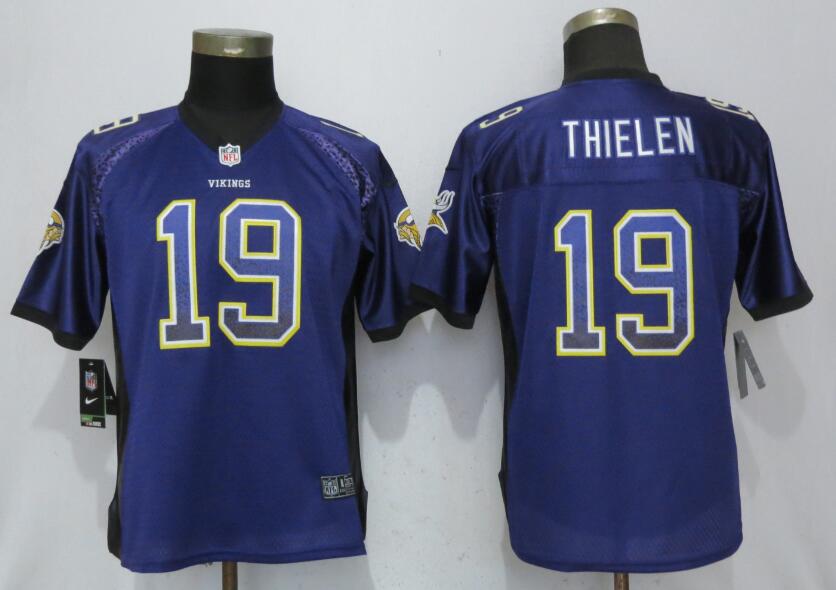 Nike Vikings 19 Adam Thielen Purple Women Drift Fashion Jersey