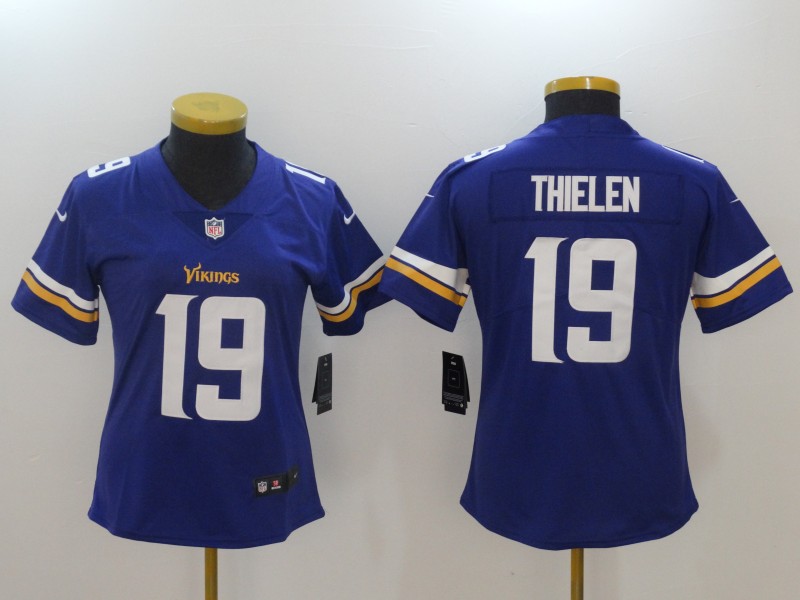 Nike Vikings 19 Adam Thielen Purple Women Vapor Untouchable Player Limited Jersey