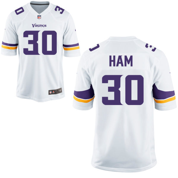 Nike Vikings 30 C.J. Ham White Elite Jersey Nike Vikings 30 C.J. Ham White Elite Jersey