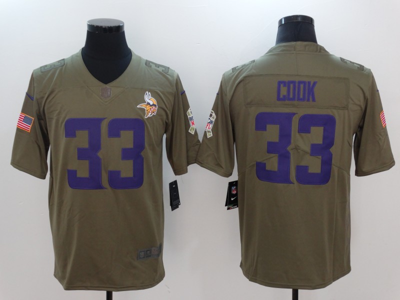 Nike Vikings 33 Dalvin Cook Olive Salute To Service Limited Jersey Nike Vikings 33 Dalvin Cook Olive Salute To Service Limited Jersey