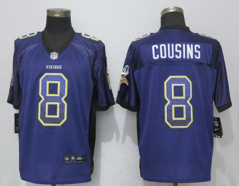Nike Vikings 8 Kirk Cousins Purple Drift Fashion Elite Jersey Nike Vikings 8 Kirk Cousins Purple Drift Fashion Elite Jersey