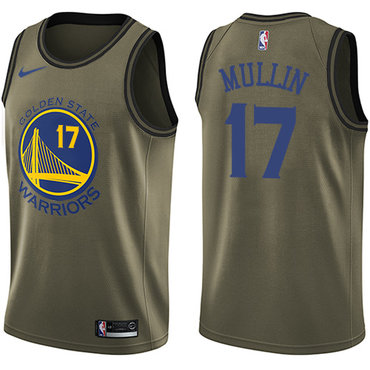 Nike Warriors #17 Chris Mullin Green Salute to Service NBA Swingman Jersey
